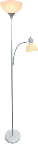Miniatura 2 de Simple Designs LF2000-SLV-LB Lámpara de pie tradicional de 71.5 pulgadas con luz de lectura ajustable, bombillas LED incluidas, plata