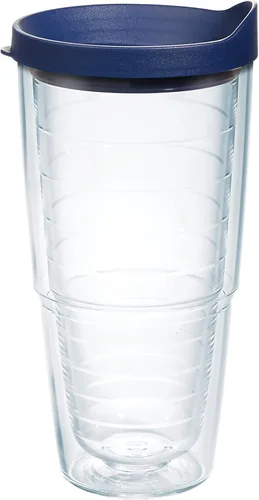 Miniatura 23 de Taza de viaje Tervis de doble pared transparente y colorida con tapa fabricada en Estados Unidos mantiene las bebidas frías y calientes, 24 onzas