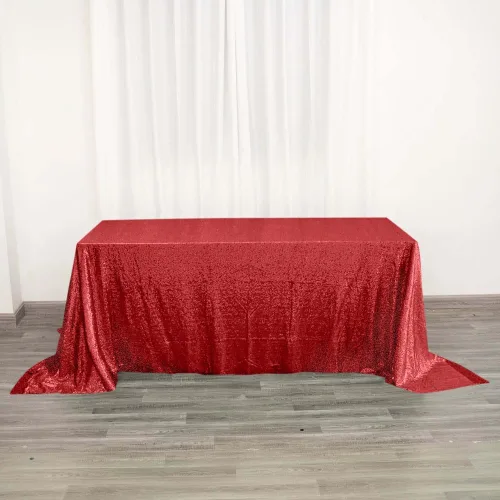 Miniatura 21 de Tableclothsfactory Luxury Collection Duchess - Mantel rectangular de lentejuelas, 60 x 126 pulgadas, color plateado