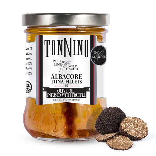 Miniatura 11 de Tonnino Atún Albacora - Trozos premium en agua con garbanzos, maíz y zanahorias - Paquete de 12 - Alternativa al salmón - Snacks proteicos - Comidas