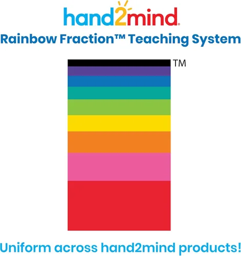 Miniatura 3 de hand2mind Azulejos de fracción de arco iris de plástico, materiales matemáticos Montessori, manipuladores de fracciones, fracción de unidad, barras