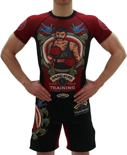 Miniatura 3 de Hardcore Training Guardia de erupción de compresión para hombre, manga corta, MMA, Jiu Jitsu No-Gi, apretada, BJJ Grappling, capa base de combate