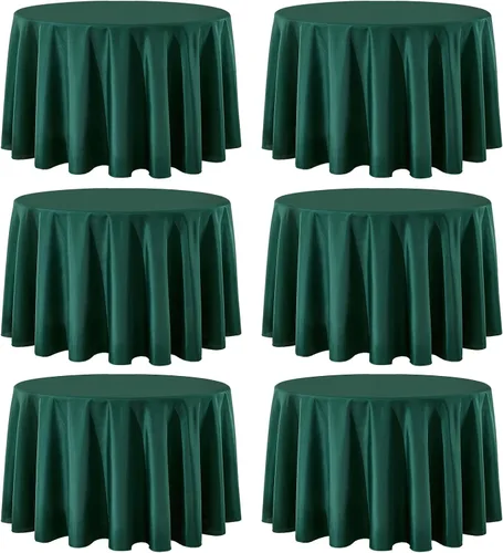 Miniatura 29 de Paquete de 2 manteles redondos de 90 pulgadas, manteles lavables de poliéster de lino decorativo para la mesa del comedor, banquetes, fiestas
