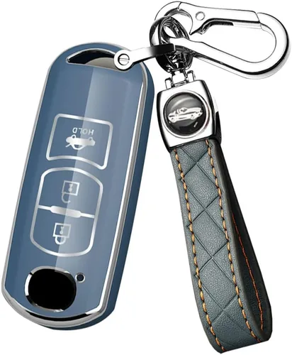 Miniatura 13 de ontto Funda para llave inteligente compatible con Mazda de 3 botones para Mazda 2, 3, 5, 6, 8, CX3, CX5, CX7, CX9, MX5, protector de llave de Negro