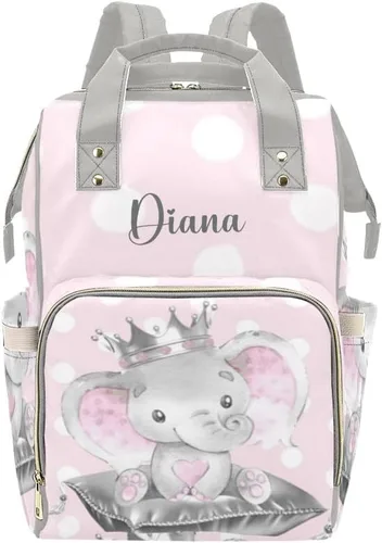 Miniatura 10 de XOZOTY Mochila de pañales de dibujos animados de vaca linda con nombre para hombres y mujeres de enfermería personalizada bolsas de bebé hombro