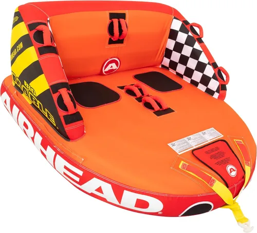 Miniatura 13 de Airhead Mable Towable Tube for Boating, 1-4 Rider Inflatable Boat Tube for Water Tubing, Heavy Duty Full Nylon Cover, EVA Foam Pads, Dual Tow Point