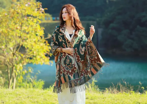 Miniatura 53 de iCuviy Bufanda grande de moda para invierno, chales y envolturas para mujer, extra suave, sensación de cachemira, bufandas frías para mujer