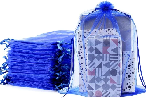 Meowoo 12 bolsas grandes de organza, bolsas de malla grandes de 12 x 16 pulgadas con cordón, bolsas de regalo de malla con cordón para zapatos,