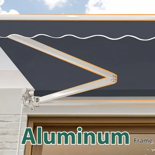 Miniatura 8 de MCombo Toldo retráctil manual de 9.9 x 7.8 pies para puerta y ventana de patio, parasol refugio toldo exterior, 0810 (gris, 9.9'(L) x 7.8'(A))