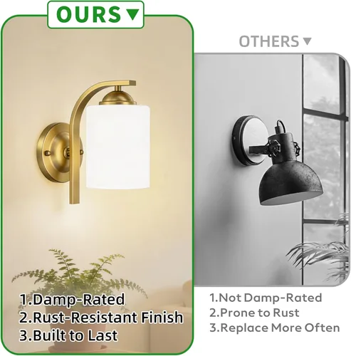 Miniatura 5 de Apliques de Pared Luces Lámpara para Dormitorio Baño, Accesorios de Luz de Tocador Modernos, Linternas de Iluminación de Montaje en Pared