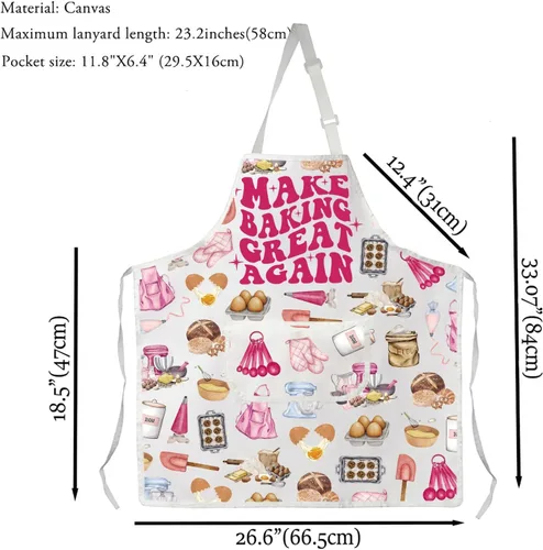 Miniatura 2 de VAMSII Regalo para amantes de la repostería, delantal para hornear con bolsillos, para cocinar, cocinero, regalo de cocina, delantal
