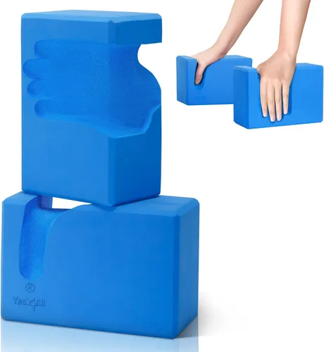 Miniatura 8 de Yes4All Bloques de yoga 2 unidades de soporte de muñeca, comodidad y fuerza de agarre, soporte para equilibrio, fitness y ejercicio, bloques de A.