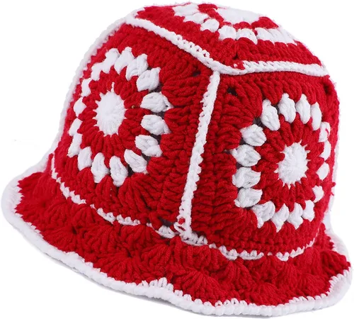 Miniatura 9 de XYIYI Sombrero de Cubo de Ganchillo Tejido para Mujer Hecho a Mano Plegable Sombrero de Playa Lindo Sombrero de Pesca Tejido a Mano