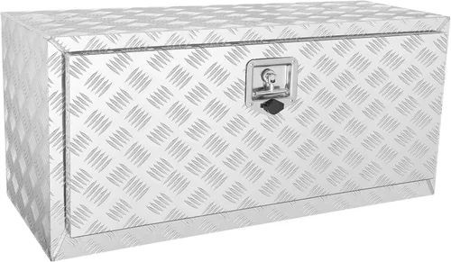 Miniatura 9 de VEVOR Caja para Camión Underbody, Caja de Almacenamiento para Pickup de 48"×17"×18", Caja de Herramientas de Placa de Diamante de Aluminio Plateado