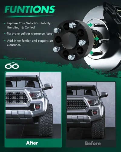 Miniatura 5 de SCITOO 4 adaptadores de rueda de 5 x 4.5 pulgadas, adaptadores espaciadores de rueda de 2 pulgadas con pernos de 1/2 pulgada para Dodge Nitro