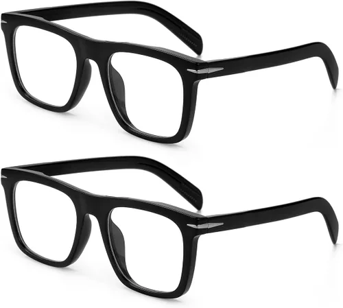Miniatura 15 de Gafas de bloqueo de luz azul de moda con marco cuadrado para hombres y mujeres, gafas de computadora sin receta, 01 Negro