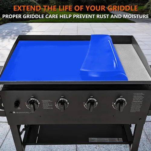 Miniatura 4 de 28" Alfombrilla de silicona para parrilla Blackstone de 28 pulgadas, cubierta de parrilla de silicona resistente de grado alimenticio, proteja su