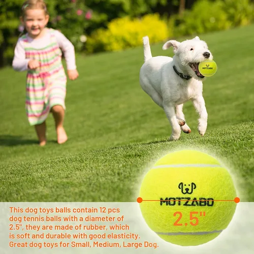Miniatura 2 de Pelotas de tenis para perros, paquete de 12 pelotas interactivas chirriantes de 2.5 pulgadas para perros pequeños, medianos y grandes, juguetes