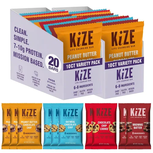 Miniatura 28 de KiZE Energy Bars - Barras energéticas de reemplazo de comidas con alto contenido de proteínas, a base de mantequilla de almendras, sin gluten, sin