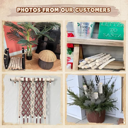 Miniatura 7 de Troncos de abedul para decoración de chimenea, 12 unidades, troncos decorativos para decoración de chimenea, madera de abedul rústica