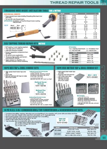Miniatura 10 de HHIP 1011-0081 Kit de reparación de roscas helicoidales STI de 31 piezas 1/4-20