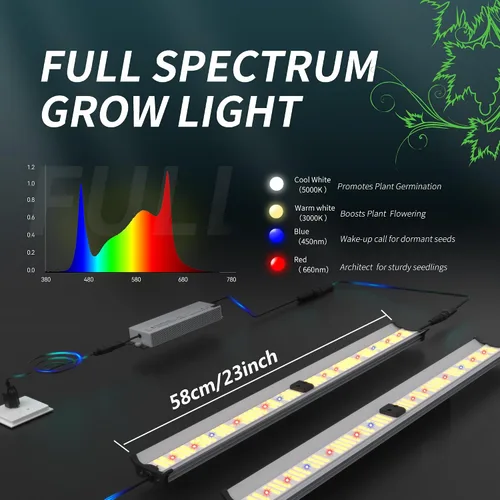 Miniatura 4 de FARMLITE Barras de luz de crecimiento de espectro completo debajo del dosel, lámparas de cultivo LED para plantas de interior, cadena de margaritas