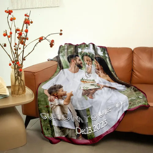 Miniatura 3 de Manta personalizada con imagen/foto – Manta de franela personalizada para mujeres y hombres – Manta personalizada para regalos de Navidad, San Solo