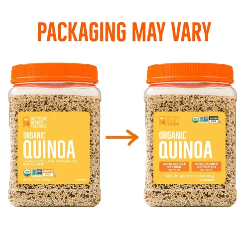 Miniatura 3 de BetterBody Foods Quínoa orgánica, vegana, sin gluten, reemplazo de arroz con bajo índice glucémico, 3 libras