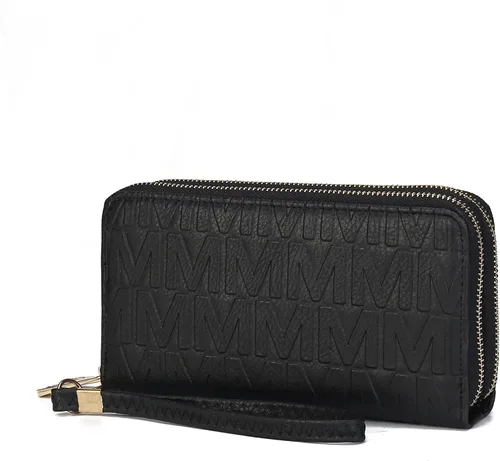 Miniatura 78 de MKF Collection Mia K - Cartera de pulsera para mujer, pequeña cartera de cuero vegano para tarjetas de crédito con cremallera y bolsillo
