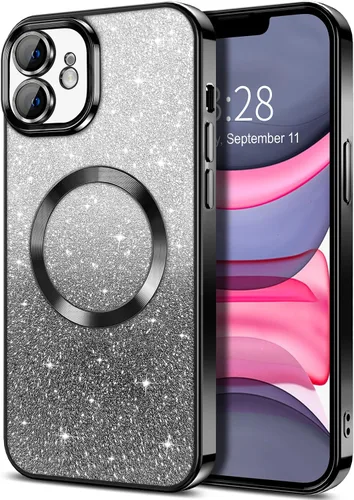 Miniatura 19 de Hython Funda para iPhone 13 Pro transparente con purpurina magnética [compatible con MagSafe] Protector completo de lente de cámara delgado