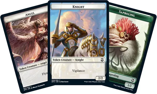 Miniatura 5 de Magic: The Gathering Adventures in The Forgotten Realms, Mazo Commander, Aura de Coraje (verde, blanco y azul)