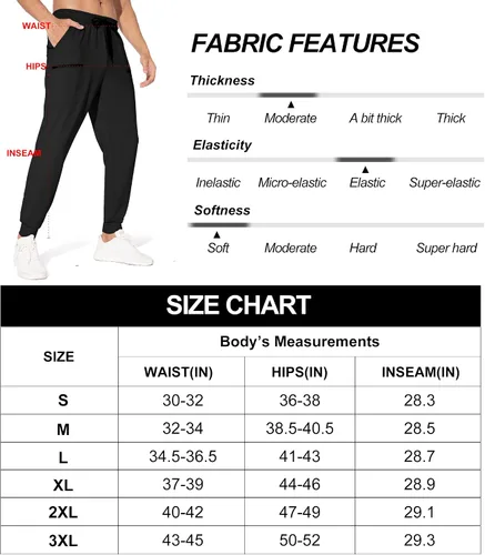 Miniatura 6 de M MAROAUT Pantalones deportivos ligeros para hombre con bolsillos con cremallera pantalones de entrenamiento para correr atletismo casual golf