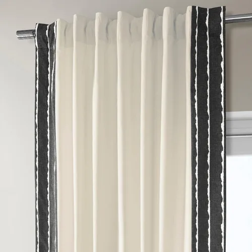 Miniatura 6 de HPD Half Price Drapes Cortinas de algodón sólido con bordes para dormitorio y sala de estar, 50 x 108, DTCC-SB220601-108 (1 panel) Sharkskin Black