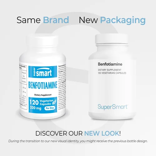 Miniatura 2 de Supersmart - Benfotiamina 320 mg por día (alta potencia) - Tiamina biodisponible - Suplemento de vitamina B1 Benfotiamina Sin OMG y sin gluten