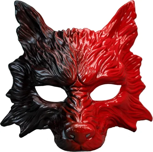 Miniatura 7 de Máscara de lobo de animales para mascarada, máscara de lobos, máscara de Halloween, cosplay, máscara de fiesta Blanco