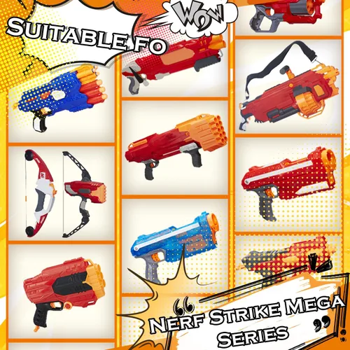 Miniatura 3 de EKIND Dardos de espuma de 3.7 in compatibles con Nerf Elite Mega Series 36-Dart Refill Pack (rojo)