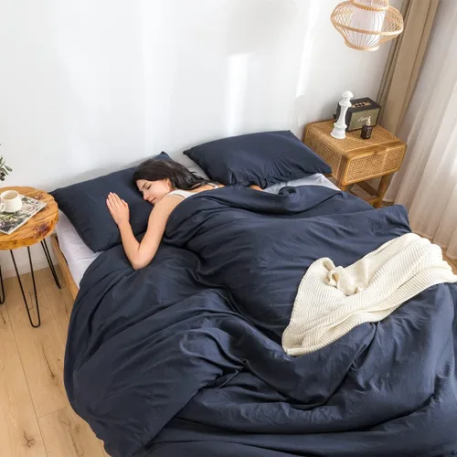Miniatura 2 de COTTEBED Sliky - Juego de edredón suave y esponjoso para cama de tamaño individual, peso ligero para todas las estaciones, fabricado con tela Azul