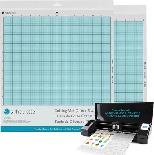 Silhouette America - CUT-MAT-12-3T-2PACK Cameo Tapete de corte, adherencia estándar 2 unidades