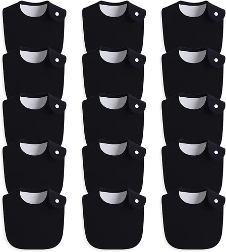 Miniatura 12 de Paquete de 8 baberos unisex ajustables con broches de presión, ultra suaves, absorbentes, babeo, dentición para niños y niñas Blanco