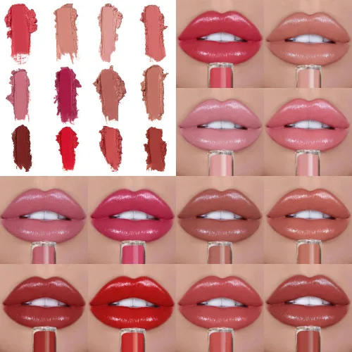 Miniatura 5 de Fauppt Brillo labial en crema de 12 colores, 2024 actualizado, impermeable, de larga duración, hidratante para labios, antiadherente a la taza