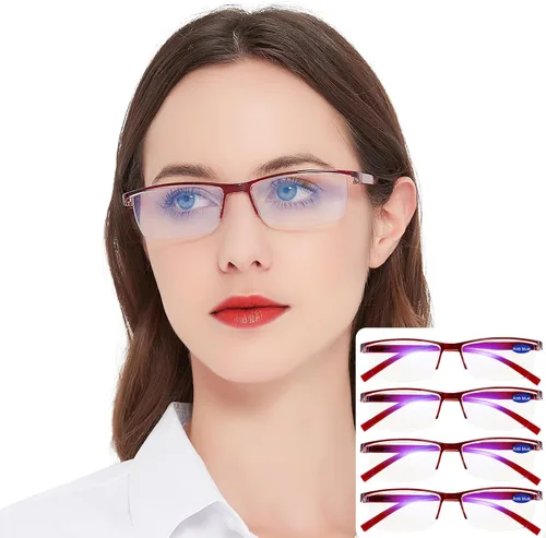 Miniatura 11 de Paquete de 4 lentes de lectura negros 1.0 para hombres y mujeres, con bloqueo de luz azul, lectores de computadora 1.0 1.25 1.5 1.75 2.0 2.25 2.5