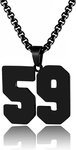 Miniatura 186 de Collar de Número Dorado para Hombre, Cadena de Acero Inoxidable con Colgante de Número para Atletas, Joyería Deportiva Personalizada para Niños