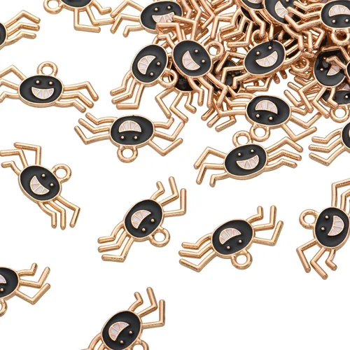Miniatura 23 de Paquete de 80 dijes esmaltados de estrella de David con estrella negra de seis puntas chapados en oro, colgantes de colores estilo hawaiano, VID350