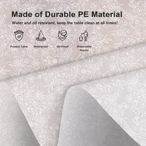 Miniatura 152 de Paquete de 6 manteles de plástico desechables azules y blancos a cuadros, manteles de plástico azules para fiestas, 54 x 108 pulgadas impermeables