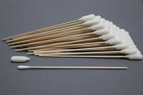 Miniatura 3 de 100pcs 6 "sala limpia grande espuma sobre algodón brote de limpieza hisopos con mango de madera CK-FS916