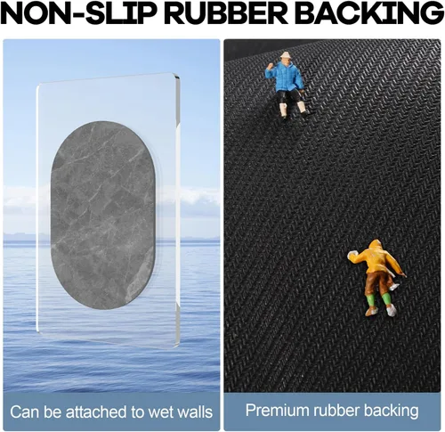 Miniatura 5 de Hargiis Alfombra de baño suave y absorbente, para ducha y suelo, antideslizante, lavable a máquina, para frente de bañera y ducha