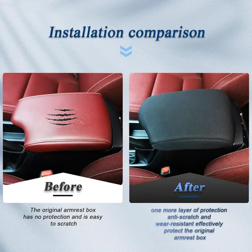 Miniatura 3 de Funda de consola central de alta calidad compatible con Toyota Hilux 2015 2016 2017 2018 2019 2020 2021 Protector de cojín para reposabrazos de coche