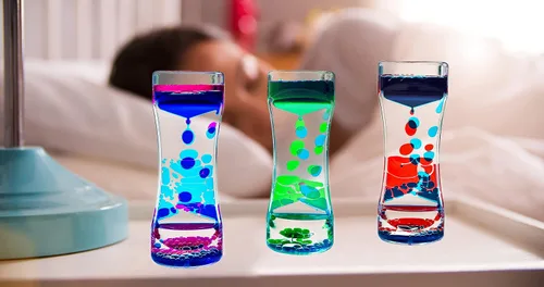 Miniatura 6 de Paquete de 6 burbujas de movimiento líquido para niños y adultos, paquete de 6 grandes burbujas líquidas, serie arcoíris, temporizador, sensorial