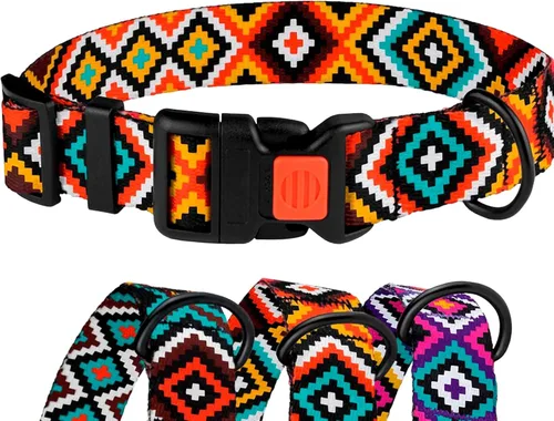 Miniatura 11 de CollarDirect Collar reflectante para perro o cachorro pequeño, mediano y grande con hebilla de liberación rápida, para machos y hembras, nailon Rojo