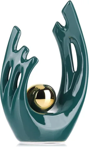 Miniatura 20 de XMGZQ Estatuas y esculturas de cerámica abstracta, estatuas de cerámica de arte negro y dorado, decoración moderna para el hogar, sala de estar
